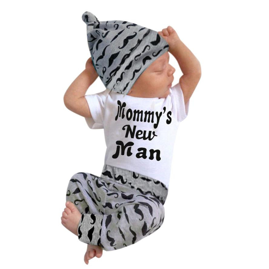 Newborn Baby Girl Boy Clothes Sets Beard Tops T-shirt Pants Casual Leggings Cute Animals 3pcs Outfits Baby Boys Girls Set - Futurmama