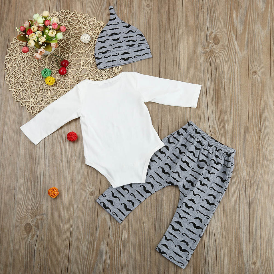 Newborn Baby Girl Boy Clothes Sets Beard Tops T-shirt Pants Casual Leggings Cute Animals 3pcs Outfits Baby Boys Girls Set - Futurmama