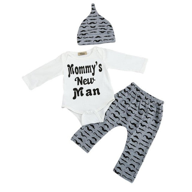 Newborn Baby Girl Boy Clothes Sets Beard Tops T-shirt Pants Casual Leggings Cute Animals 3pcs Outfits Baby Boys Girls Set - Futurmama
