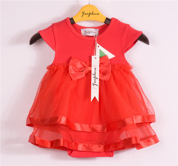 Fanfiluca 3PCS Baby Romper+ Baby Headwear+Baby Shoes Bow Baby Girl Dress Cotton Soft Lace Newborn Body Suit Baby Clothes - Futurmama
