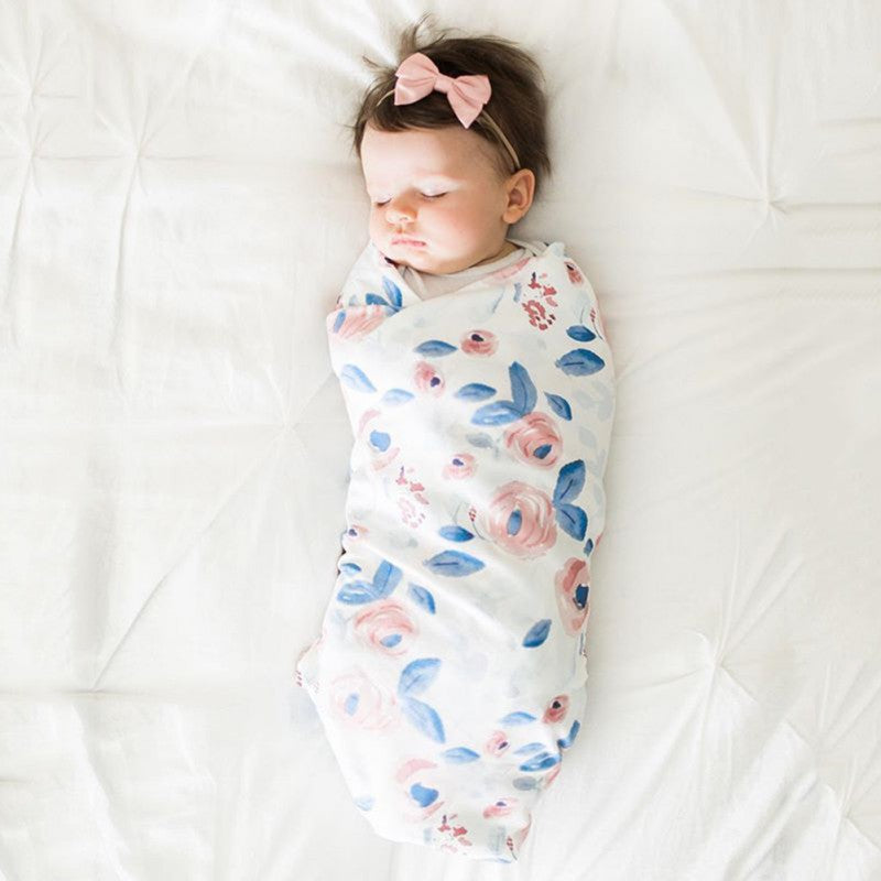 Baby Cotton Blankets Printed Sleeping Baby Wrap Newborn Baby + Headband - Futurmama