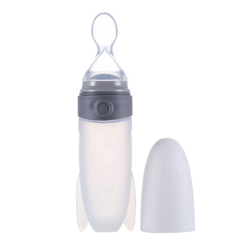 Creative Rocket Silicone Baby Squirt Dispensing Feeding Spoon with Scale - Futurmama