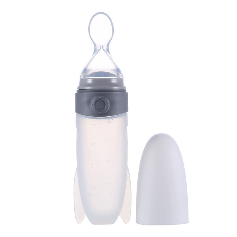 Creative Rocket Silicone Baby Squirt Dispensing Feeding Spoon with Scale - Futurmama