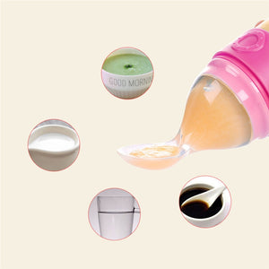 Creative Rocket Silicone Baby Squirt Dispensing Feeding Spoon with Scale - Futurmama