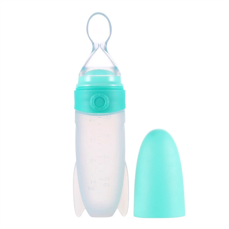 Creative Rocket Silicone Baby Squirt Dispensing Feeding Spoon with Scale - Futurmama