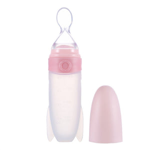 Creative Rocket Silicone Baby Squirt Dispensing Feeding Spoon with Scale - Futurmama