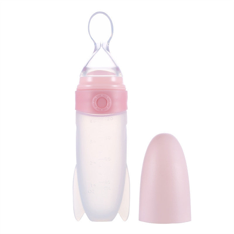 Creative Rocket Silicone Baby Squirt Dispensing Feeding Spoon with Scale - Futurmama
