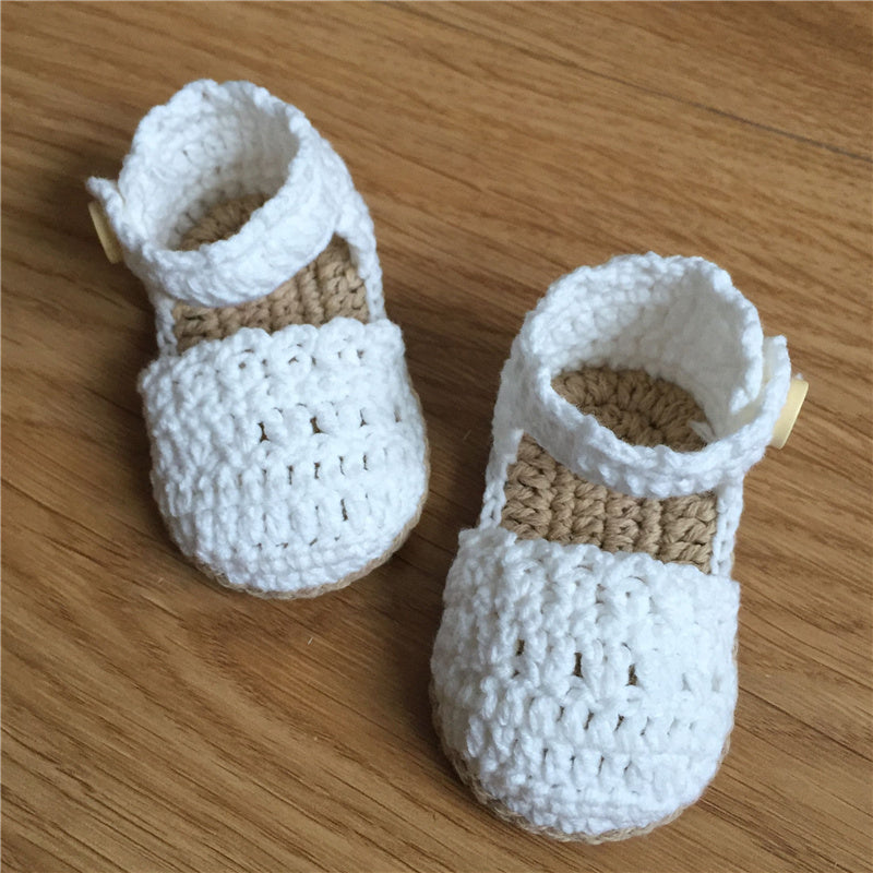QYFLYXUE Crochet Baby Shoes, Baby girl White , Baby Toddler shoes - Futurmama