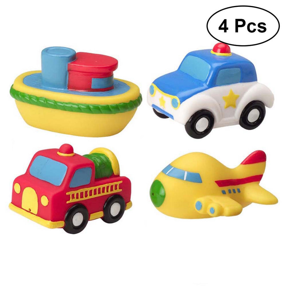 4Pcs Vehicle Baby Bath Toys Squeeze Sound Bathtime Fun Toys Squirt Water Toy for Babies and Kids - Futurmama