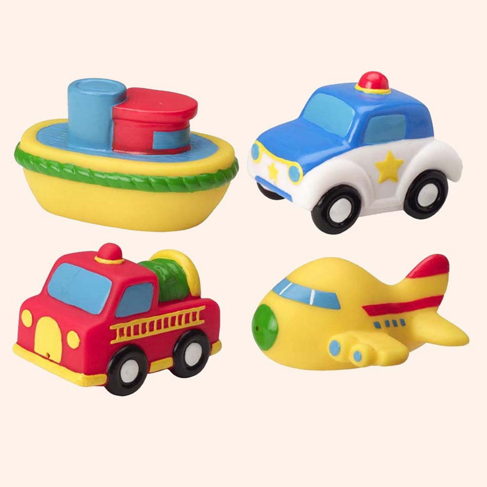 4Pcs Vehicle Baby Bath Toys Squeeze Sound Bathtime Fun Toys Squirt Water Toy for Babies and Kids - Futurmama