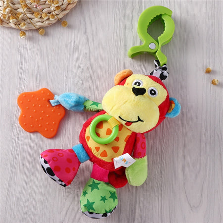 Baby Toys Infant Soft Plush Appease Toy Baby Developmental Rattles Toy Teether (Monkey) - Futurmama
