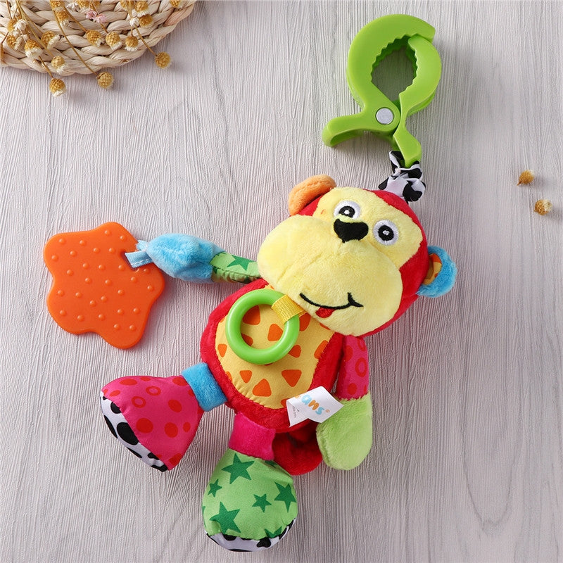 Baby Toys Infant Soft Plush Appease Toy Baby Developmental Rattles Toy Teether (Monkey) - Futurmama