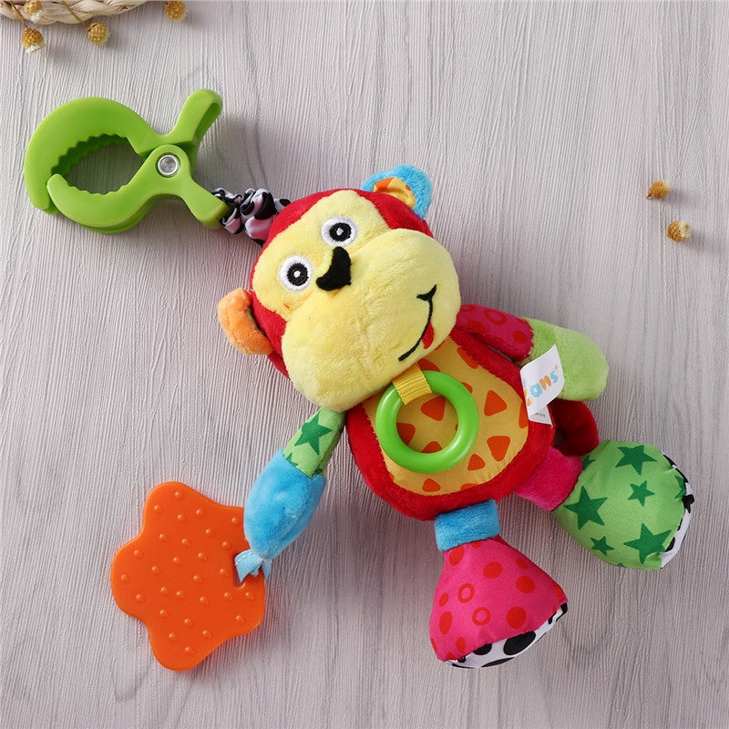 Baby Toys Infant Soft Plush Appease Toy Baby Developmental Rattles Toy Teether (Monkey) - Futurmama