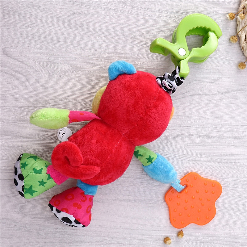 Baby Toys Infant Soft Plush Appease Toy Baby Developmental Rattles Toy Teether (Monkey) - Futurmama
