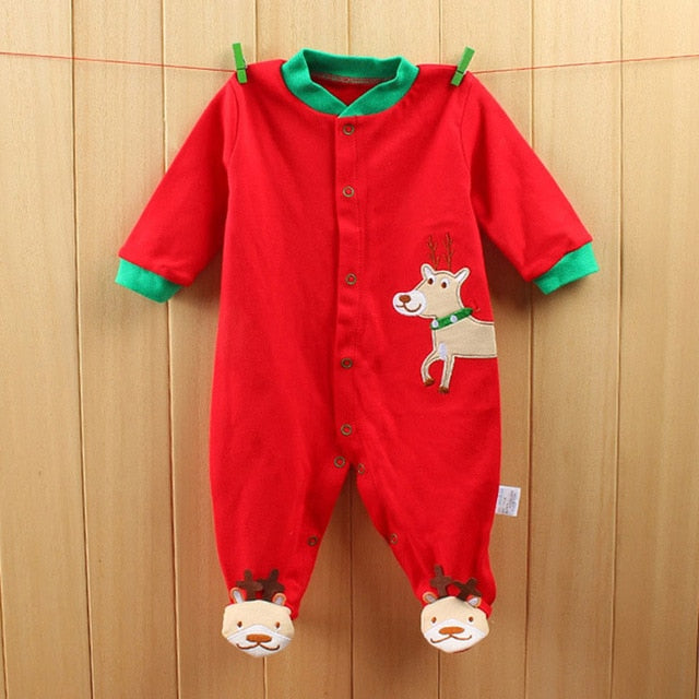 New Christmas Baby Santa Newborn Bodysuits Baby Overall Baby Clothes - Futurmama