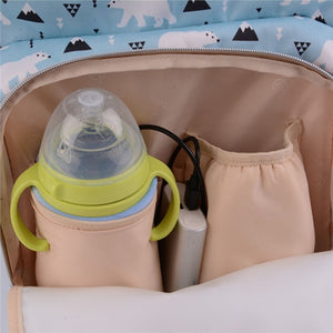 USB Baby Bottle Warmer Portable Milk Travel Cup Warmer Heater Infant Feeding Bottle Bag Storage Cover Insulation Thermostat (Blue) - Futurmama