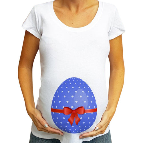 Easter Women Maternity Short Sleeve Cartoon Egg Tops T-shirt Pregnancy Clothes - Futurmama