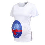 Easter Women Maternity Short Sleeve Cartoon Egg Tops T-shirt Pregnancy Clothes - Futurmama