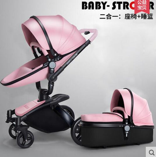 recounts baby stroller leather two-way shock absorbers baby cart  3 in 1 baby trolley baby pram baby carriage - Futurmama
