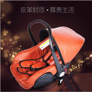 recounts baby stroller leather two-way shock absorbers baby cart  3 in 1 baby trolley baby pram baby carriage - Futurmama