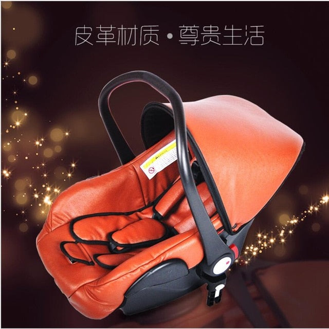recounts baby stroller leather two-way shock absorbers baby cart  3 in 1 baby trolley baby pram baby carriage - Futurmama